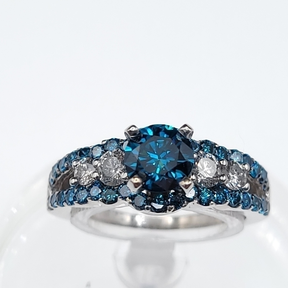 Blue Diamond Engagement Ring.